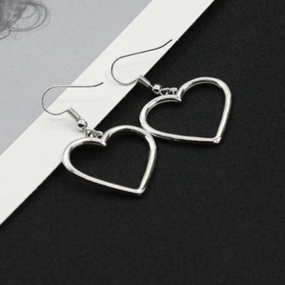 Silver Heart Earrings - Picture 8 of 10